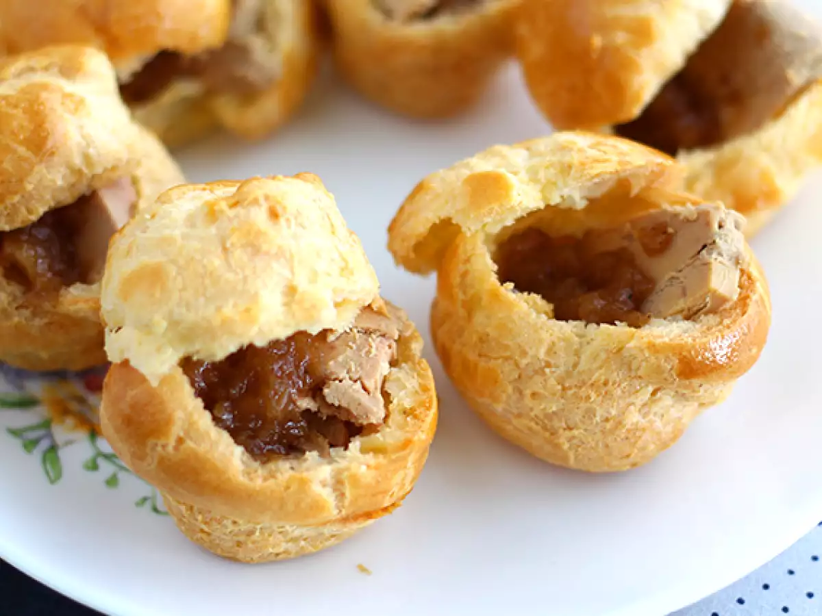 Ζαχαρωτά Choux με φουά γκρα και κρεμμύδι confit - φωτογραφία 2