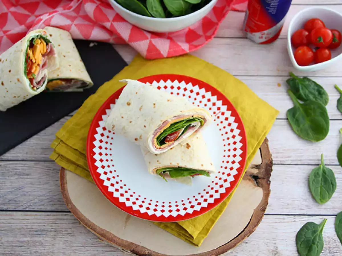 Ζαμπόν και σπανάκι με τσένταρ Wraps - φωτογραφία 5